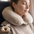 U-Shaped Travel Neck Pillow, Soft Velvet Support Pillow for Travel (1 Pc)