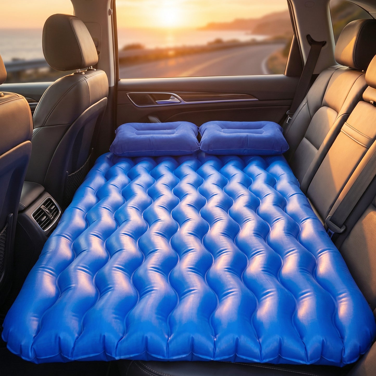 Folded car air mattress bed set for storage