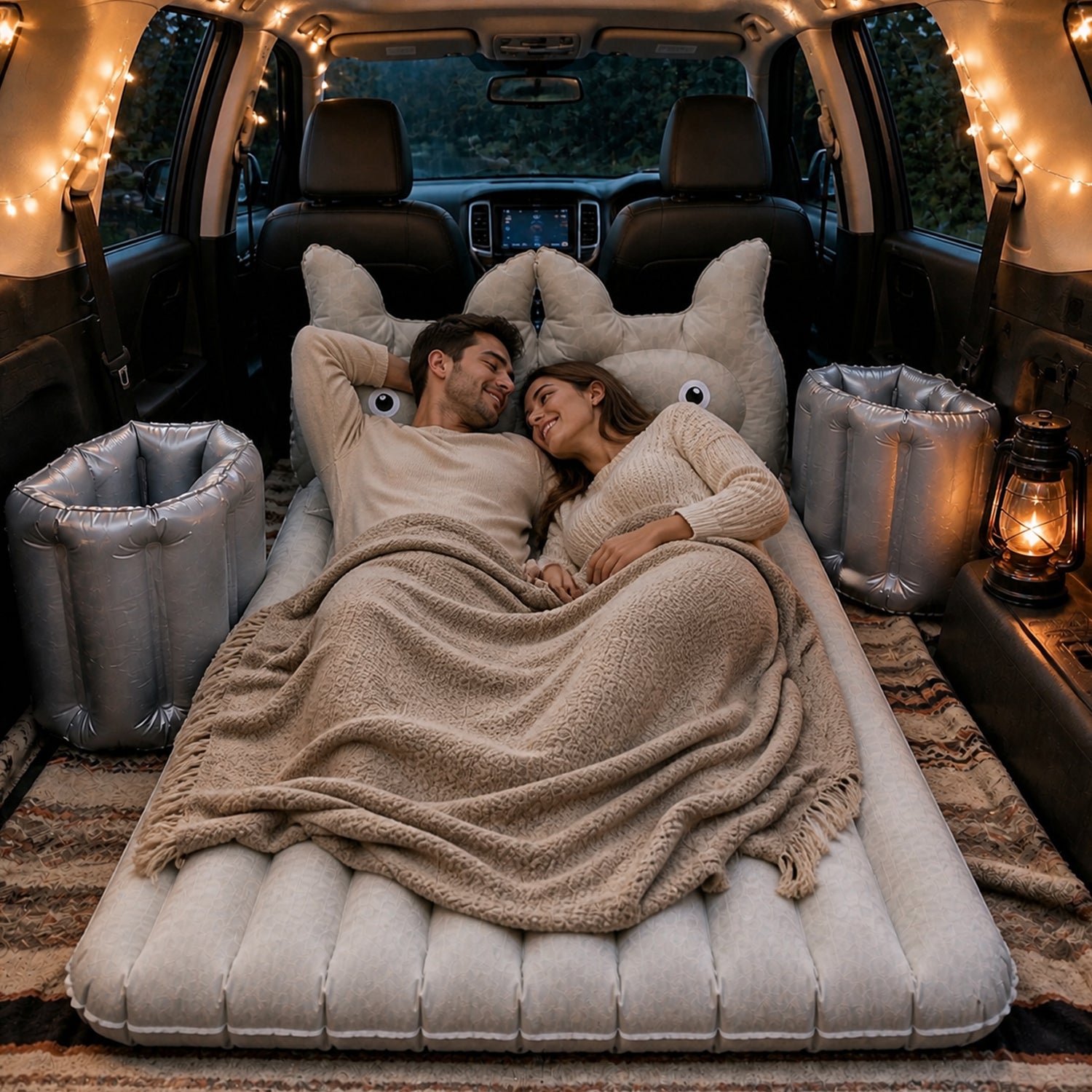 Car Air Mattress Bed Set with Pump & Inflatable Cushions