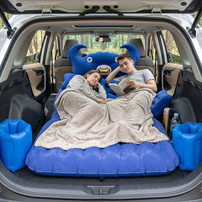 Vehicle air bed inflated inside car