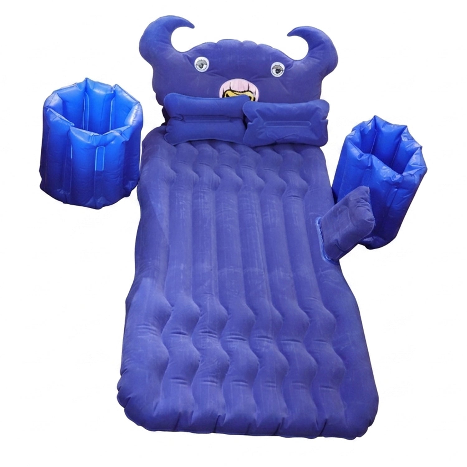 Car travel air mattress setup in vehicle