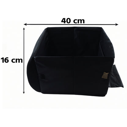 Foldable Car Organizer Box, Front Seat Storage with Fold-Out Armrest Cushion (1 Pc)