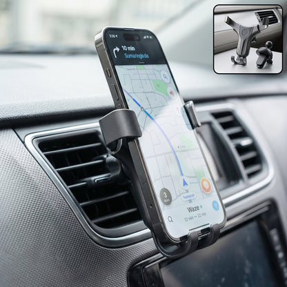 Universal car air vent mobile phone holder with gravity auto lock