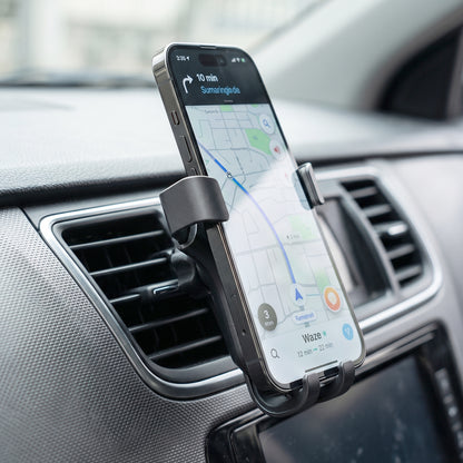 Vent clip on the back of the car phone mount