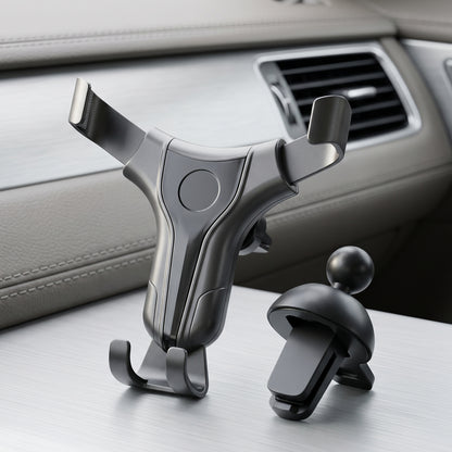 Phone mounted at eye level for driving navigation