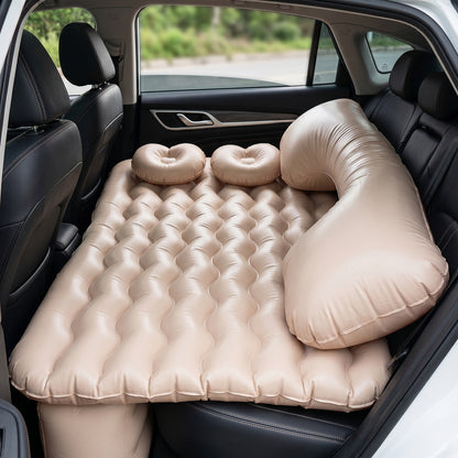 Car air mattress set with inflatable pillows and pump