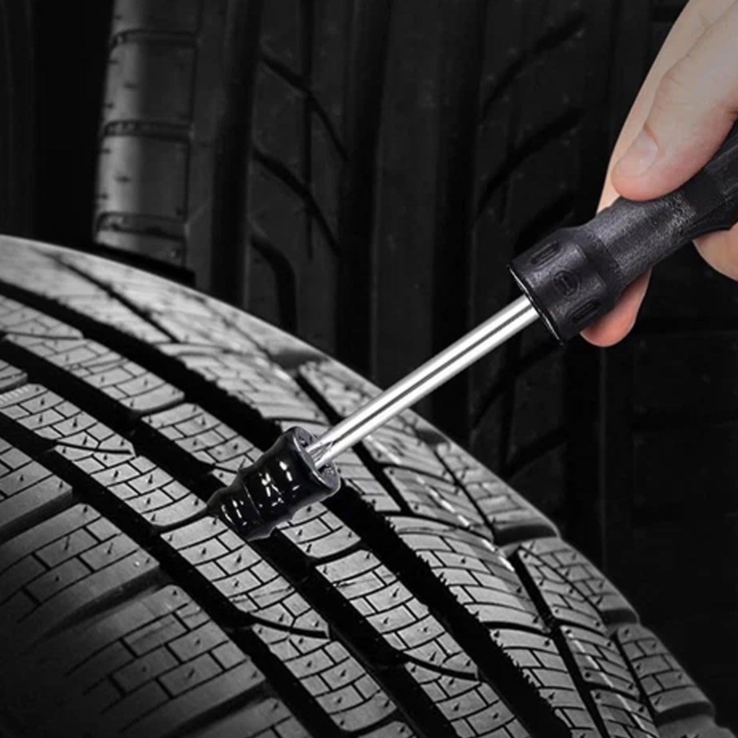 Tire puncture repair nail black