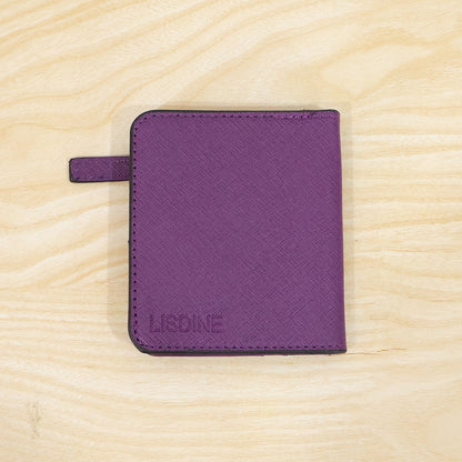 Compact PU Leather Bifold Wallet with Coin Zip Card Slots and ID Window (1 Pc)