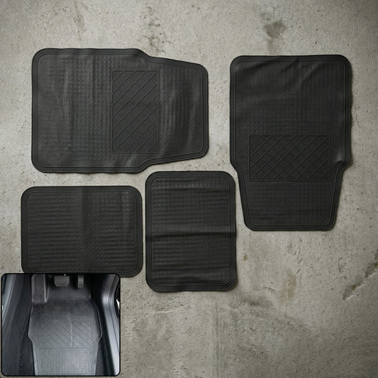 Heavy Duty Anti-Slip Rubber Car Foot Mat Set (4 Pc)