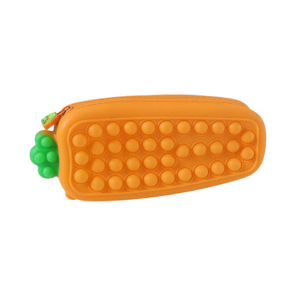 Side view of Pop It silicone zipper pencil pouch