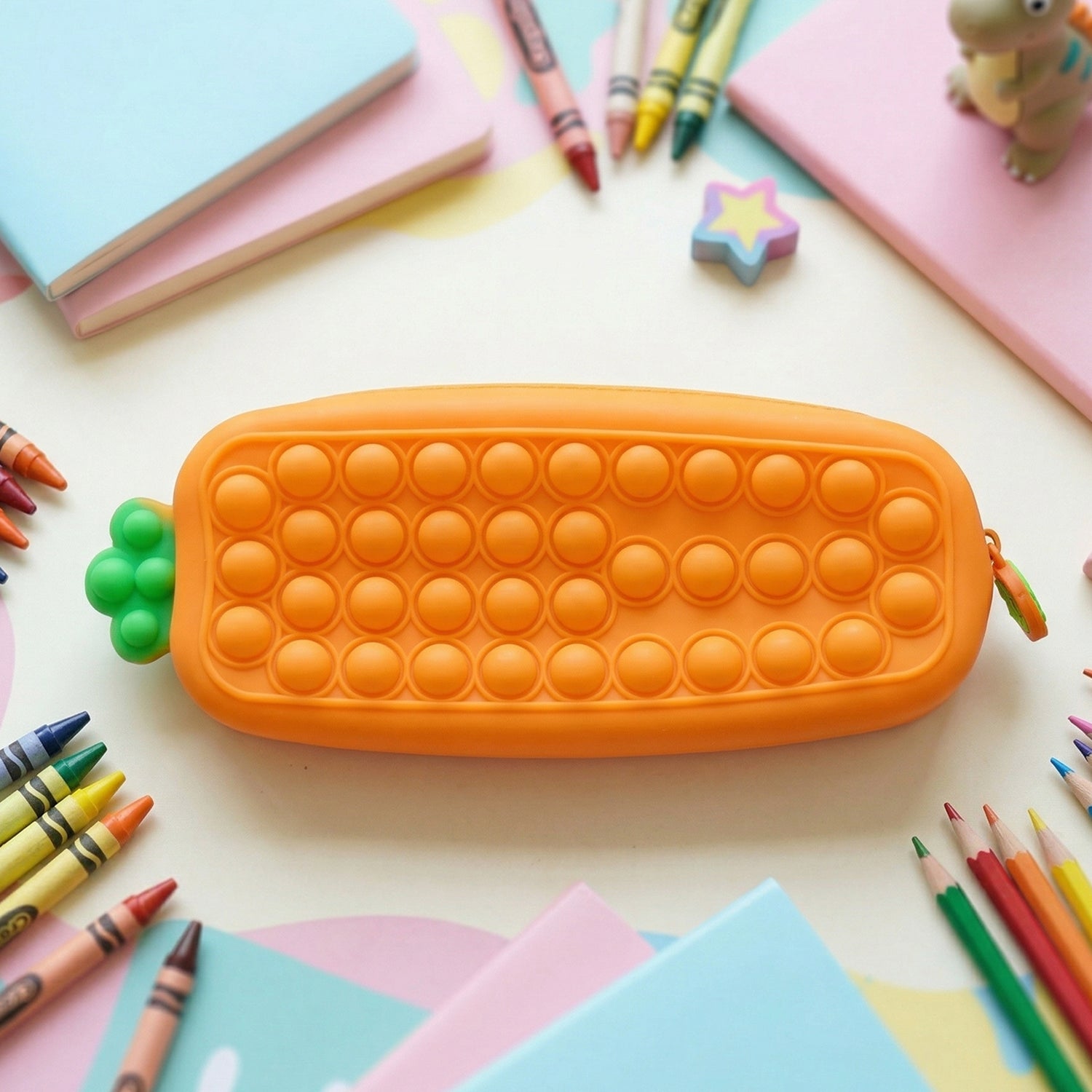 Pop It silicone pencil pouch showing bubble fidget surface