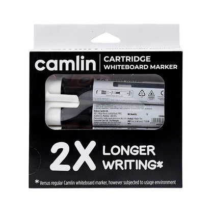 Camlin Cartridge Whiteboard Marker – Black Color Long-Lasting Writing Refillable Markers (Pack of 5)