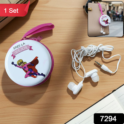 Earphone case showing zipper closure