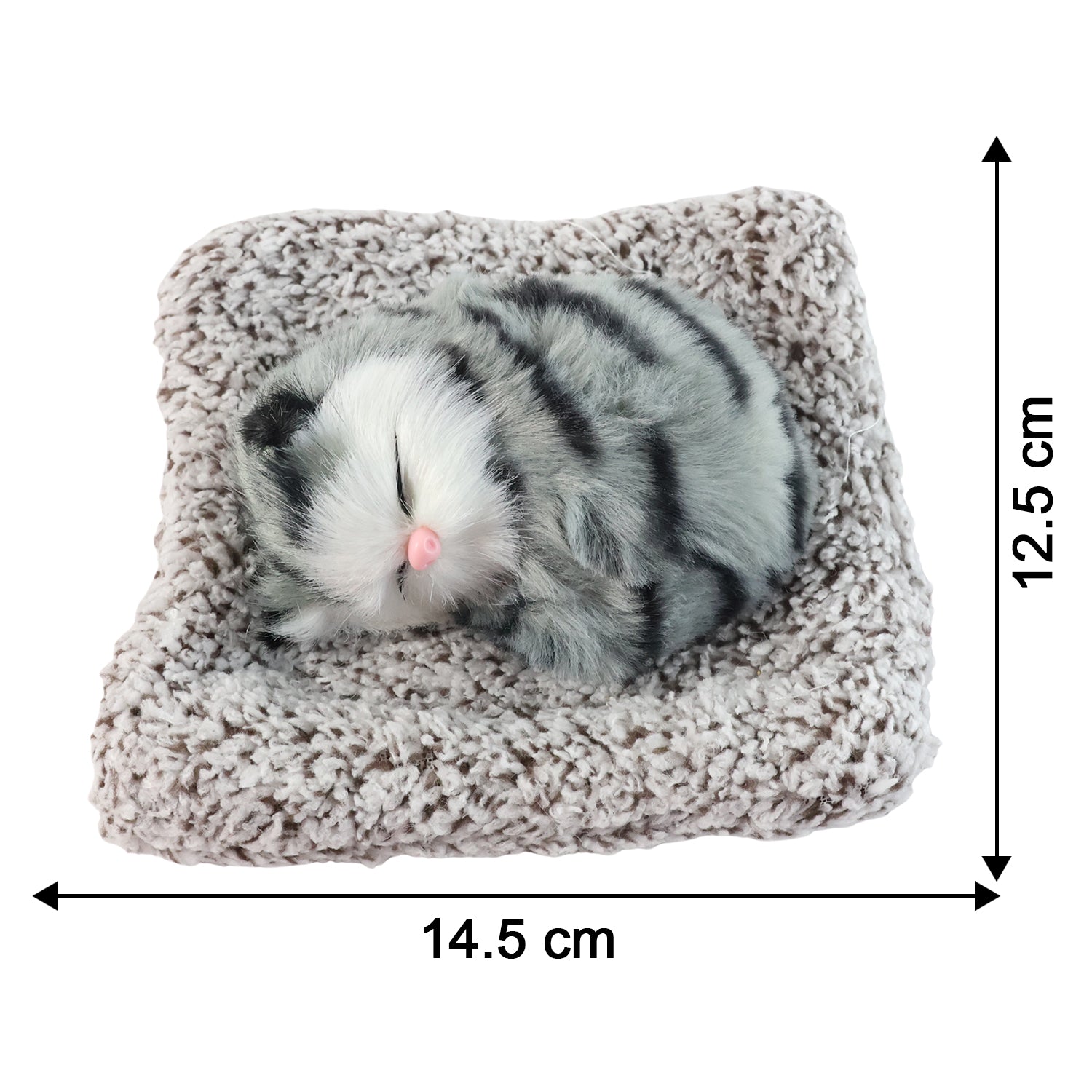 Soft Plush Cute Closed-Eye Cat Car Dashboard Showpiece Toy (1 Pc)