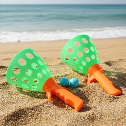 Catch Ball Game for Kids | Two Bouncer Handlers & Rubber Balls | 3+ Age