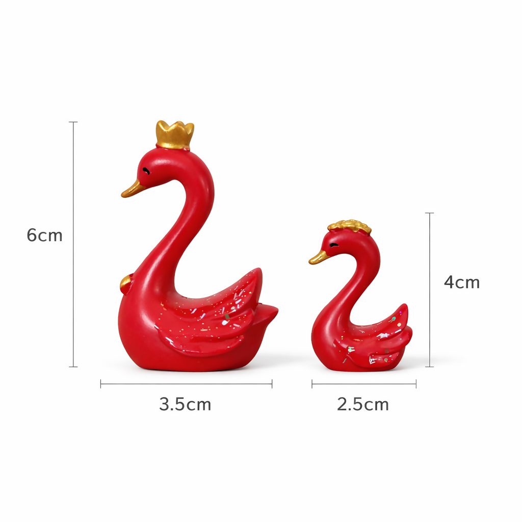 Royal Red Swan Couple Decorative Showpiece for Home & Bedroom Decor