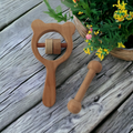 Wooden Baby Teether Rattle – Natural & Safe Infant Toy