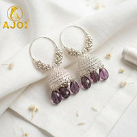 Elegant Silver with Emerald Drops