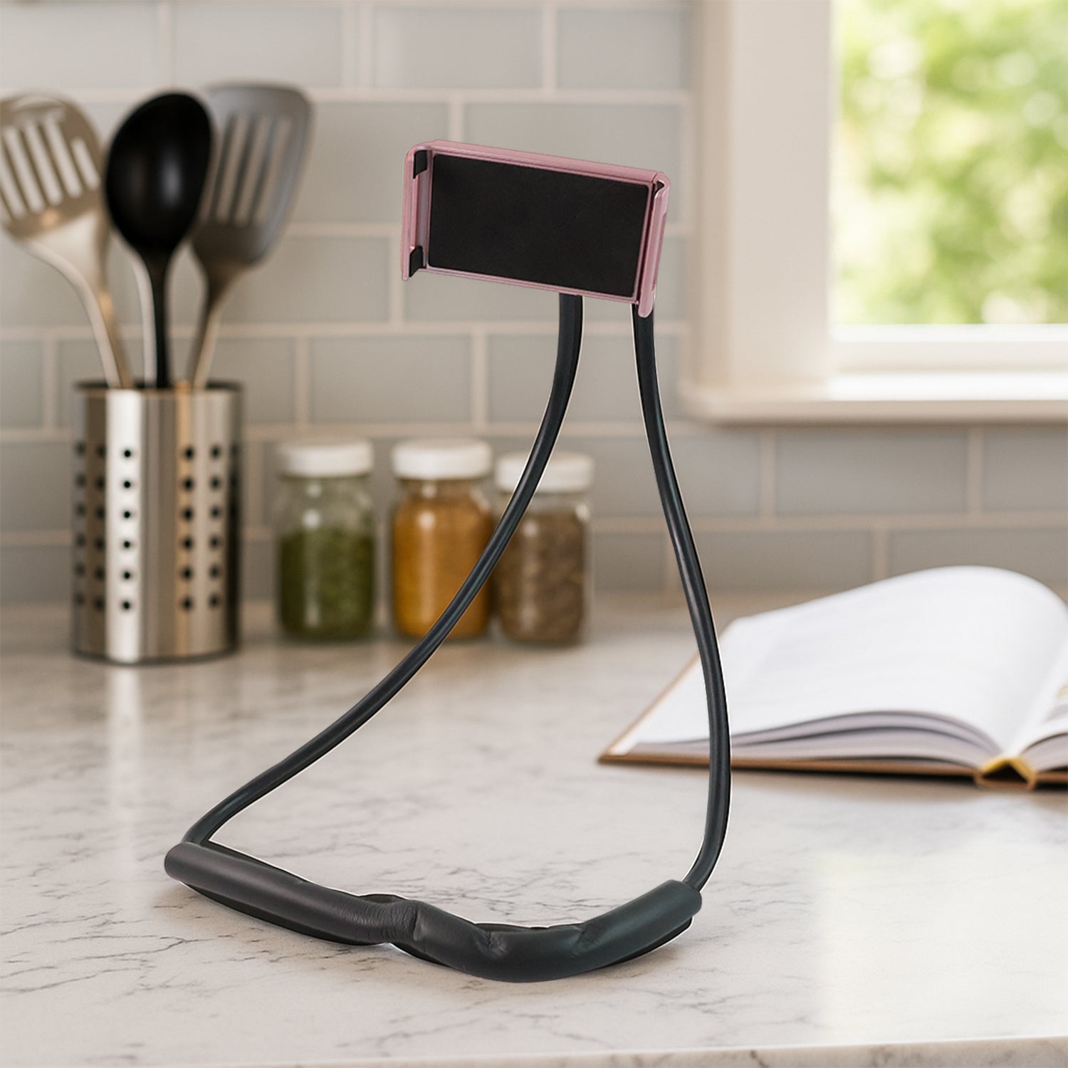 Neck Phone Holder & Desktop Lazy Stand - (1 Pc)