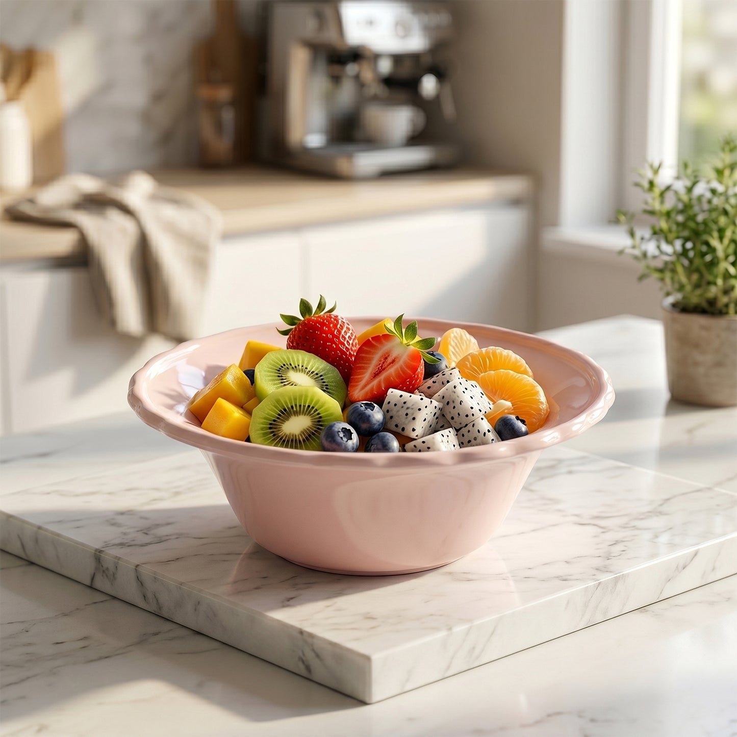 Plastic Serving Bowl Set Multicolour Unbreakable Kitchen Bowls (6 Pc Set)
