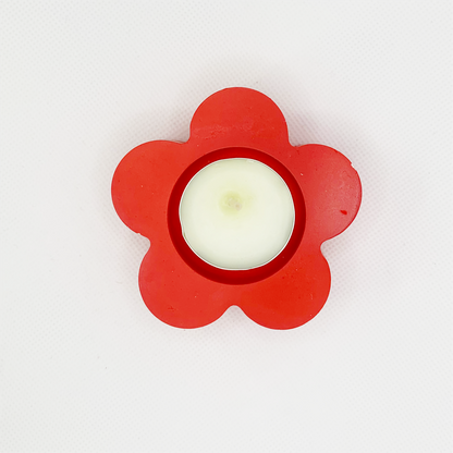 Flower Diya red tealight candle Elegant Home Decor Handmade
