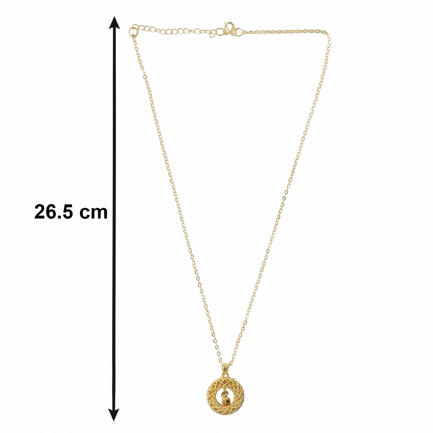 gold necklace chain and pendant angle