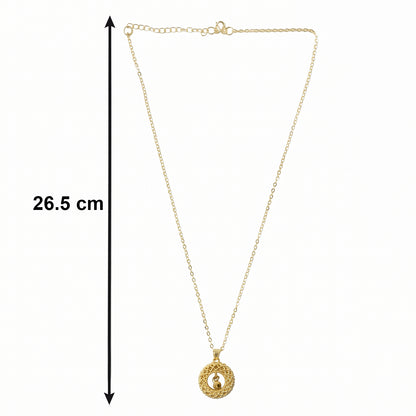 gold necklace chain and pendant angle