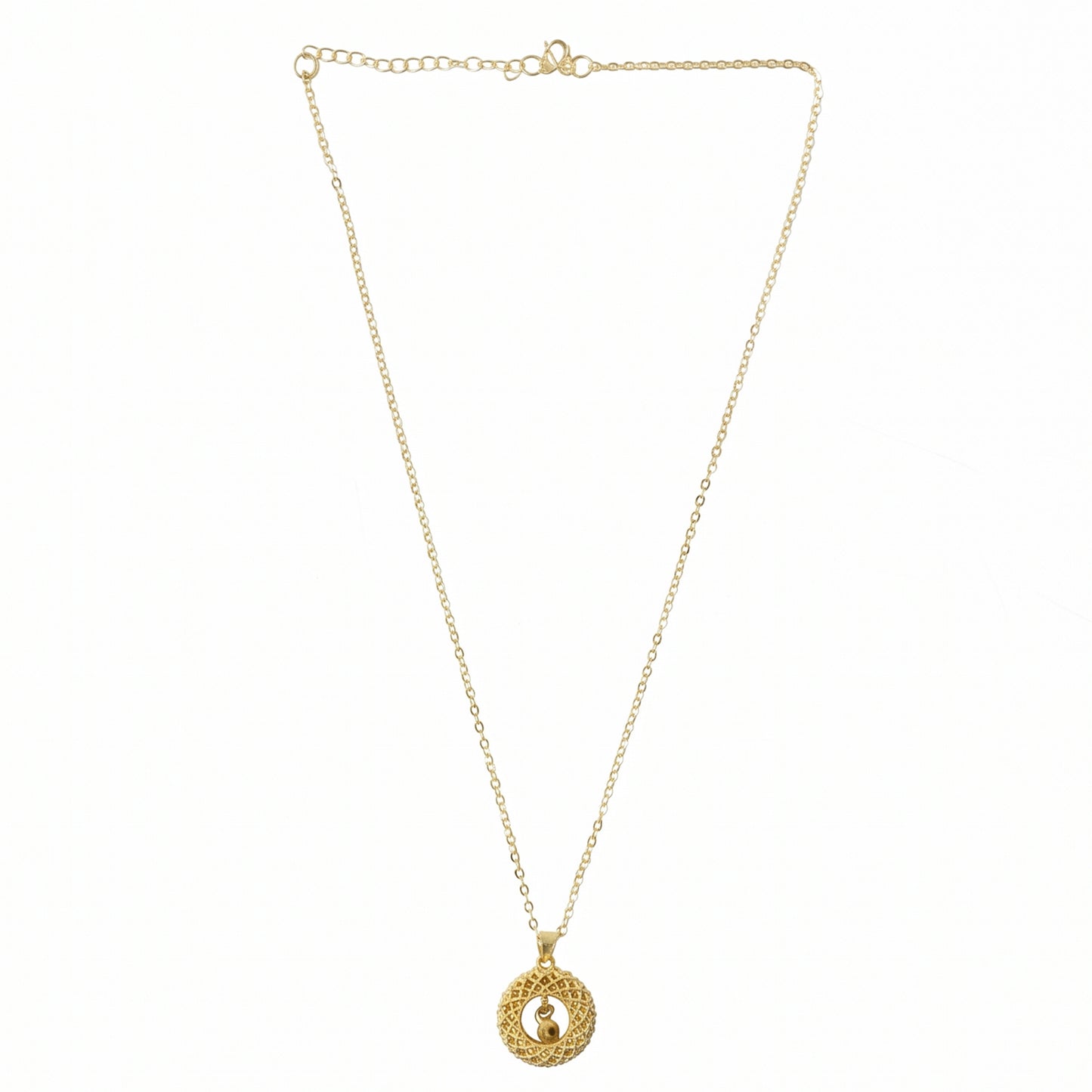 detailed view of golden pendant design