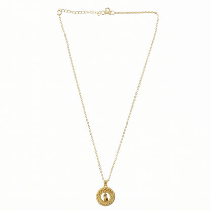 detailed view of golden pendant design