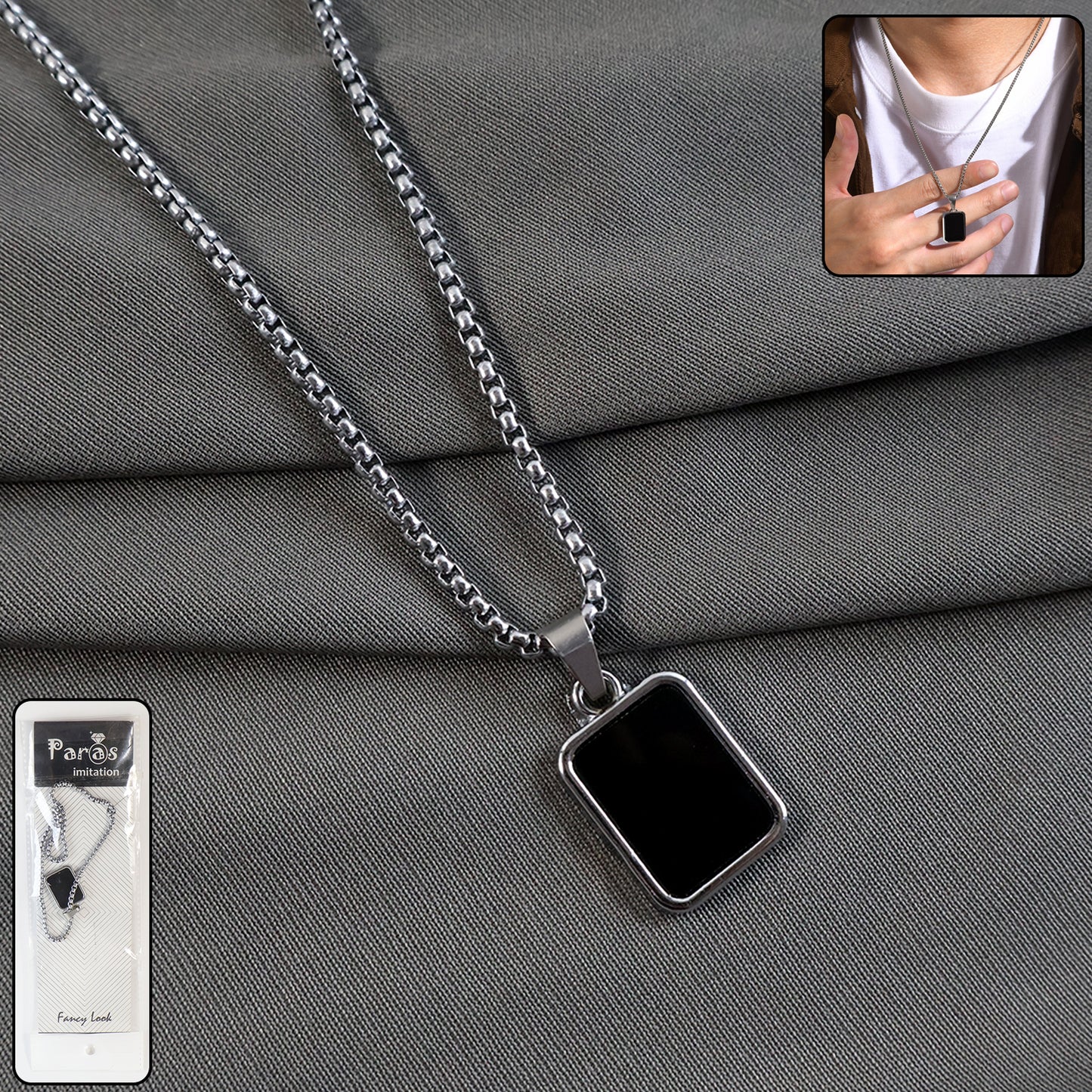 Premium Stainless-Steel Men’s Fashion Pendant Chain (1 Pc)