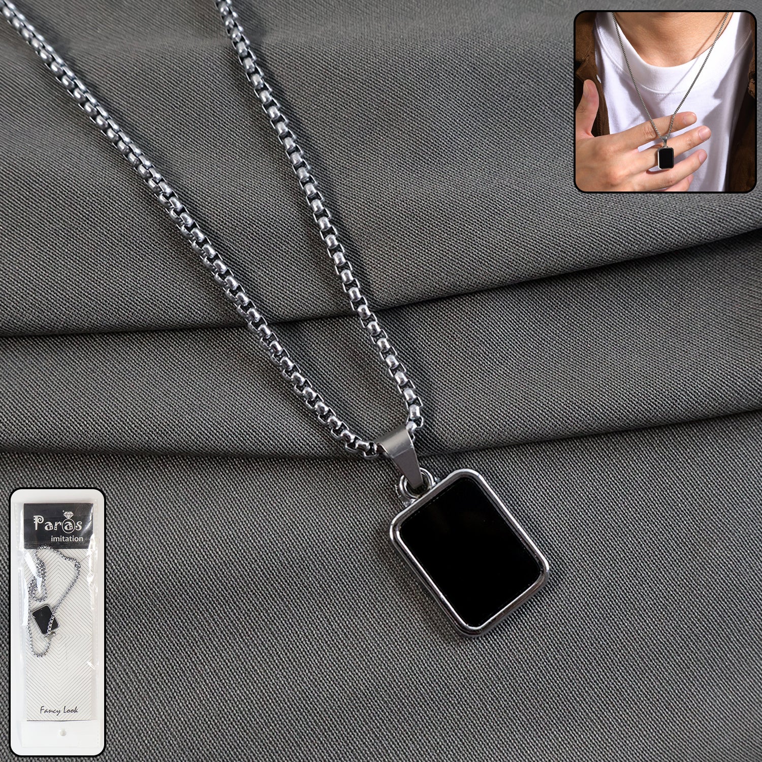 Premium Stainless-Steel Men’s Fashion Pendant Chain (1 Pc)