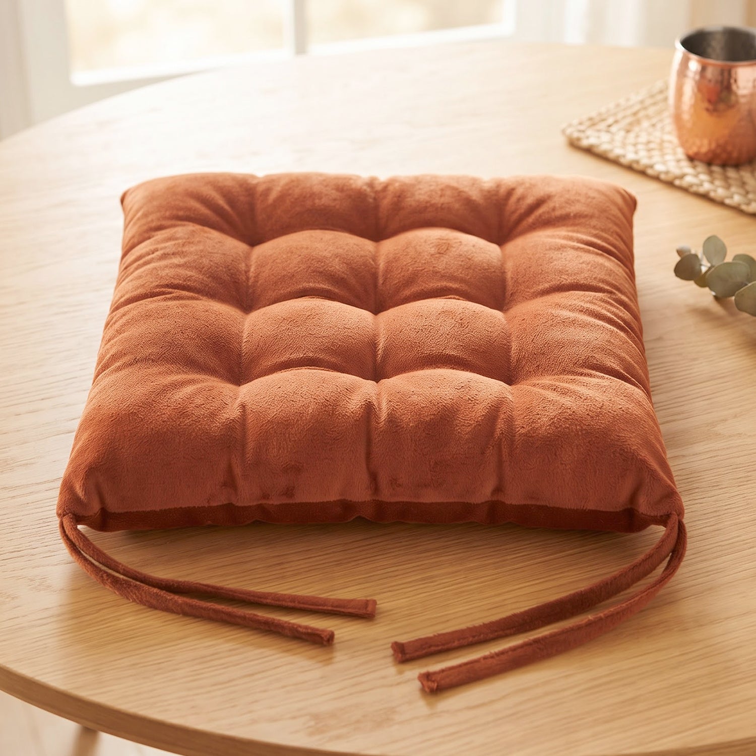 Comfortable Chair Cushion 38x38 Cm with Tie Straps Seat Pad (1 Pc)