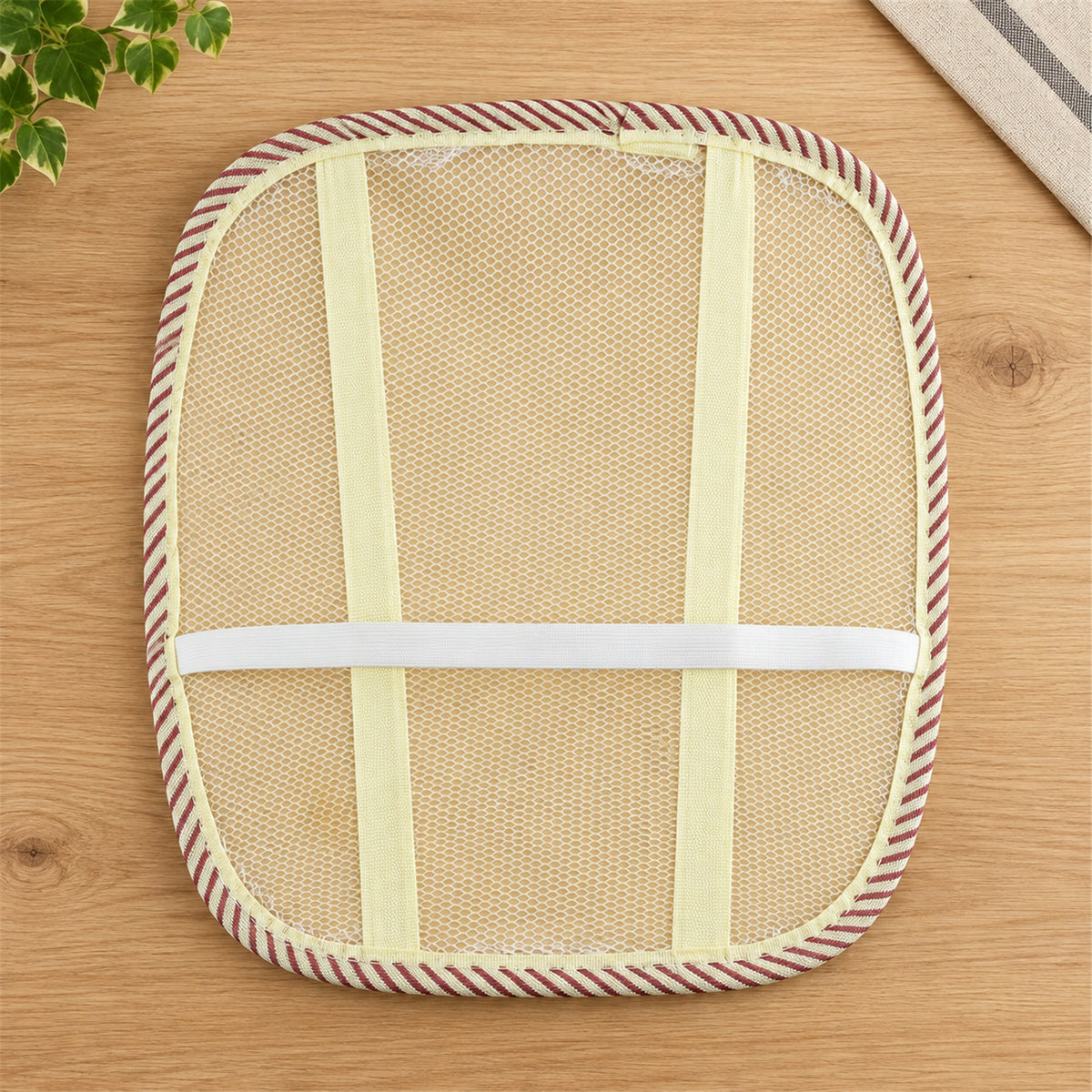 Car Seat Backrest Cover with Mesh Backing and Elastic Strap (1 Pc, 43 x 40 Cm)