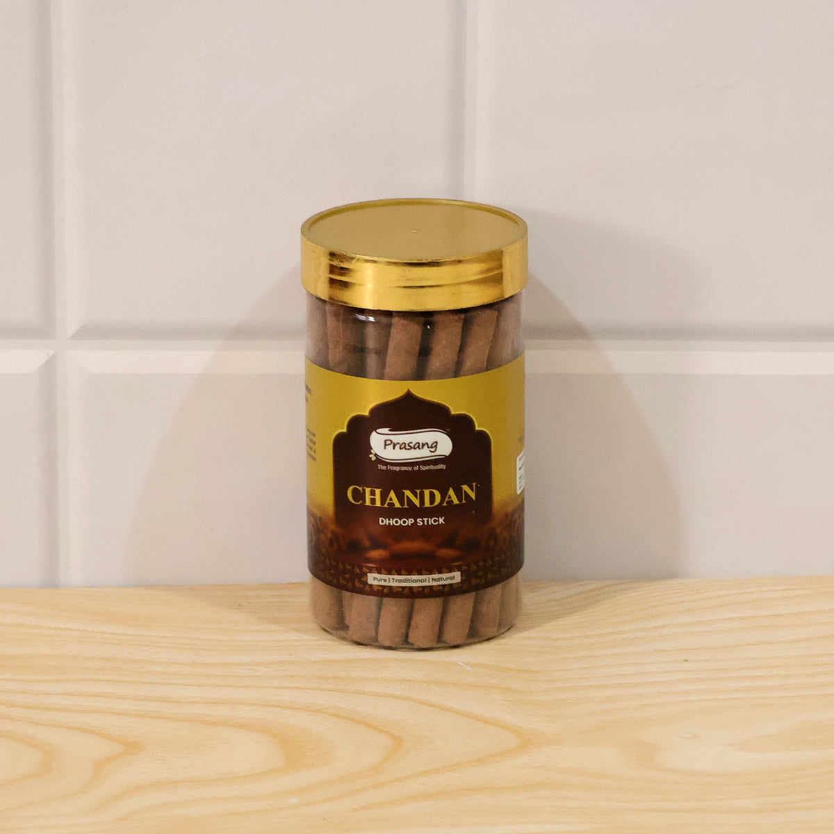 Chandan Dhoop Sticks Jar for Daily Puja Prayer and Home Fragrance Use (100 Gm)