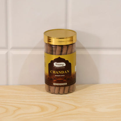 Chandan Dhoop Sticks Jar for Daily Puja Prayer and Home Fragrance Use (100 Gm)