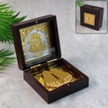 Charan Paduka Gold Finish in Wooden Box – Elegant Pooja Gift