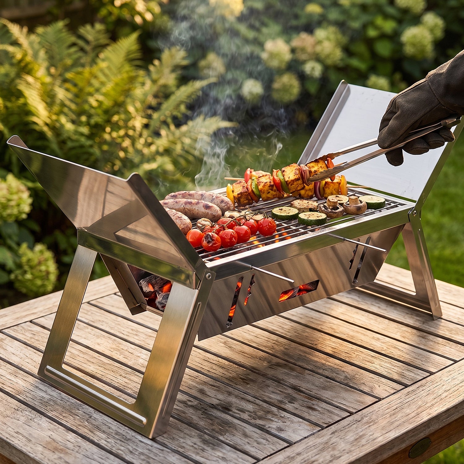 portable foldable BBQ grill stove