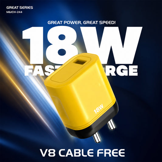 18W USB Fast Charger with Free Micro USB Cable – Compact & Reliable