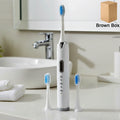 Electric Toothbrush Set – Rechargeable Sonic Cleaner with 3 Brush Heads