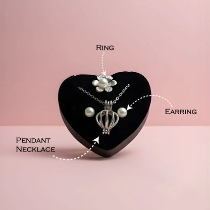 Close-up of pearl necklace pendant