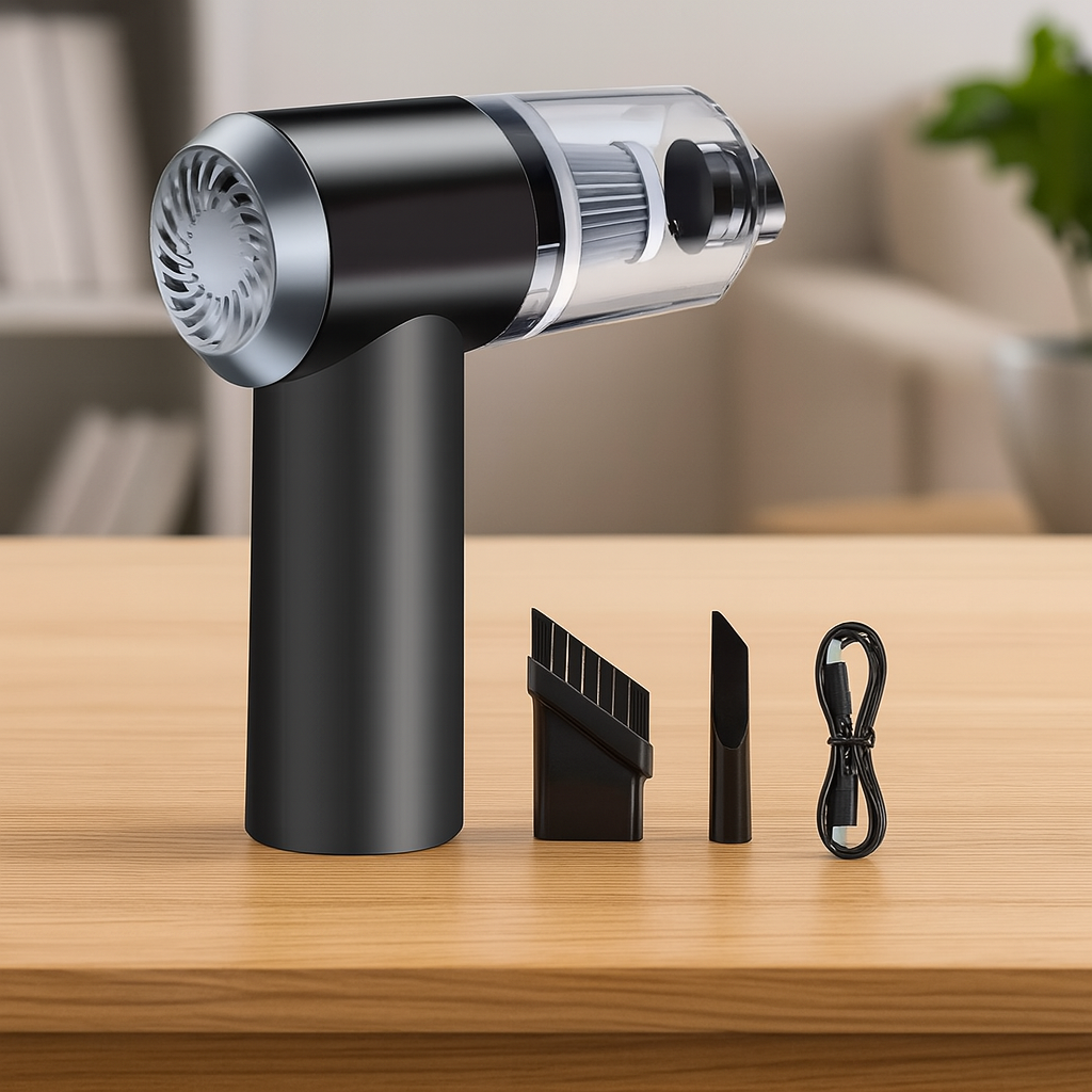 2 in 1 Wireless Vacuum Cleaner – 120W Handheld USB Rechargeable for Home & Car (1 Pc)