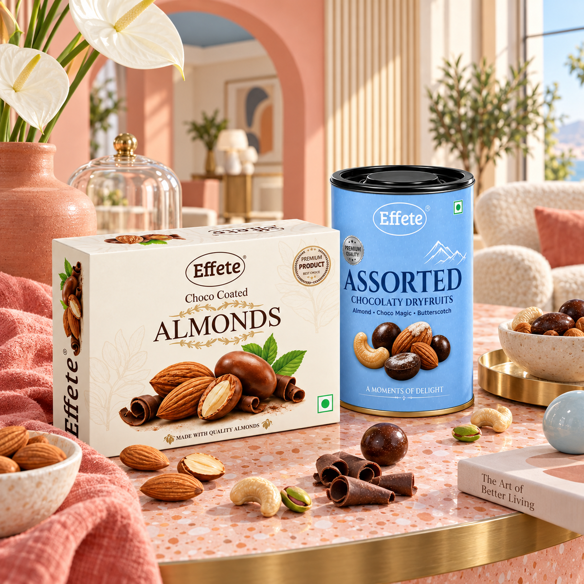 Effete Choco Coated Almonds with Assorted Chocolaty Dry Fruits for Premium Snacking