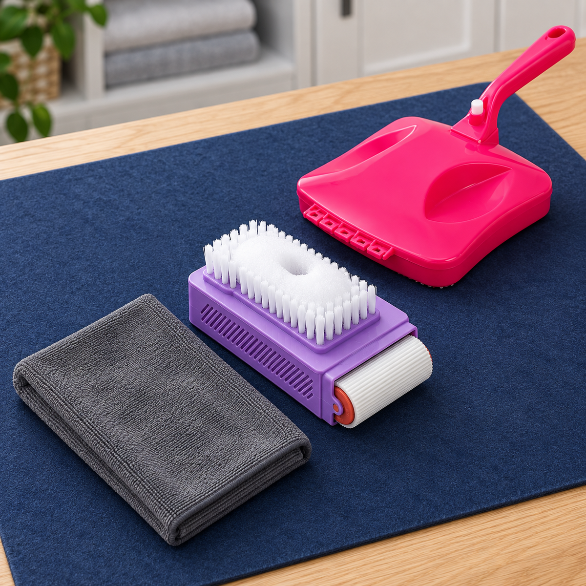 Smart Home Cleaning Combo – Floor Sweeper, Multi-Use Brush & Microfiber Cloth Set