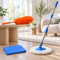3-in-1 Home Cleaning Combo – Round Microfiber Mop, Extendable Duster & Cleaning Cloth