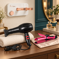 Hair Styling Essentials Combo – Hair Dryer, 2-in-1 Straightener Curler & Wall-Mount Holder