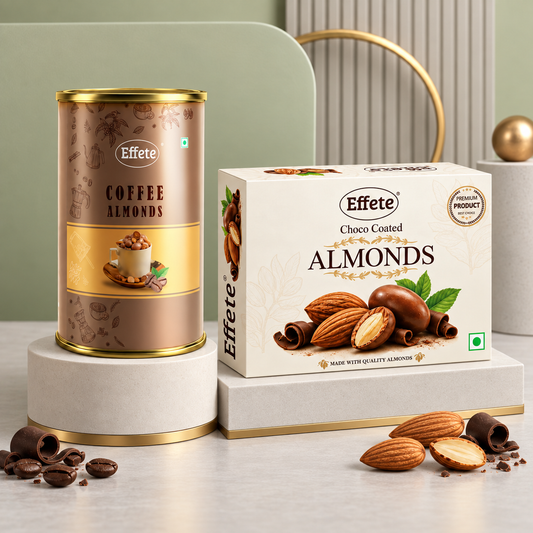 Effete Coffee Flavoured Almonds with Rich Choco Coated Almonds for Gourmet Snacking