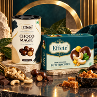 Effete Choco Magic Crispy Bites and Choco Coated Butterscotch Cashew Treats for Premium Snacking