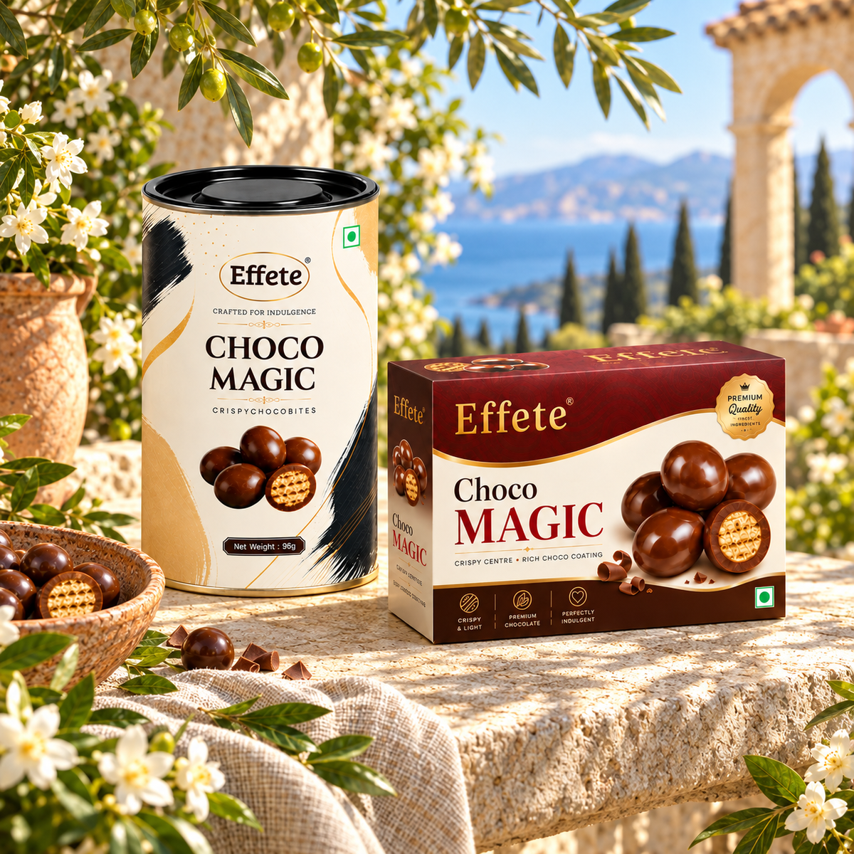 Effete Choco Magic Crispy Choco Bites Double Pack for Chocolate Lovers and Festive Snacking