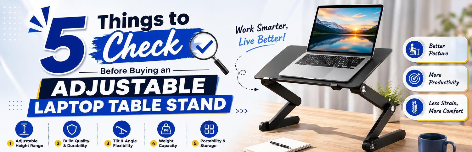 5 Things to Check Before Buying an Adjustable Laptop Table Stand