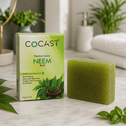 COCAST Premium Luxury Neem Basil Herbal Bathing Soap (100gm)